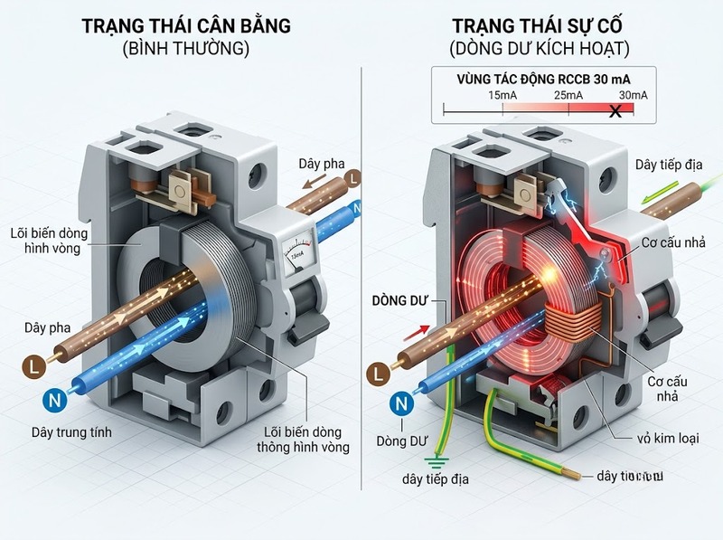 Vì sao RCCB thường xuyên bị nhảy?